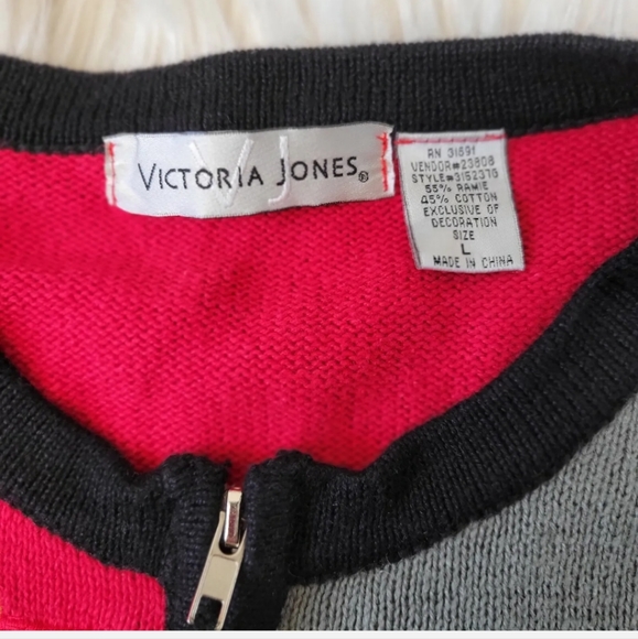 Victoria Jones Christmas snowman winter sweater Cardigan full zip size L. - Picture 3 of 8